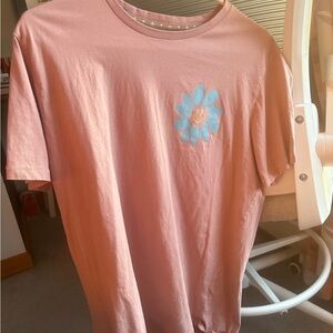 Free Planet Dusty Pink Tee with White Logo Print